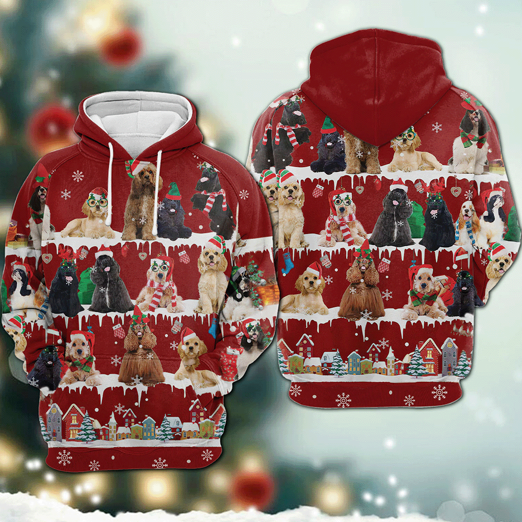 American Cocker Spaniel - Snow Christmas - 3D Hoodie