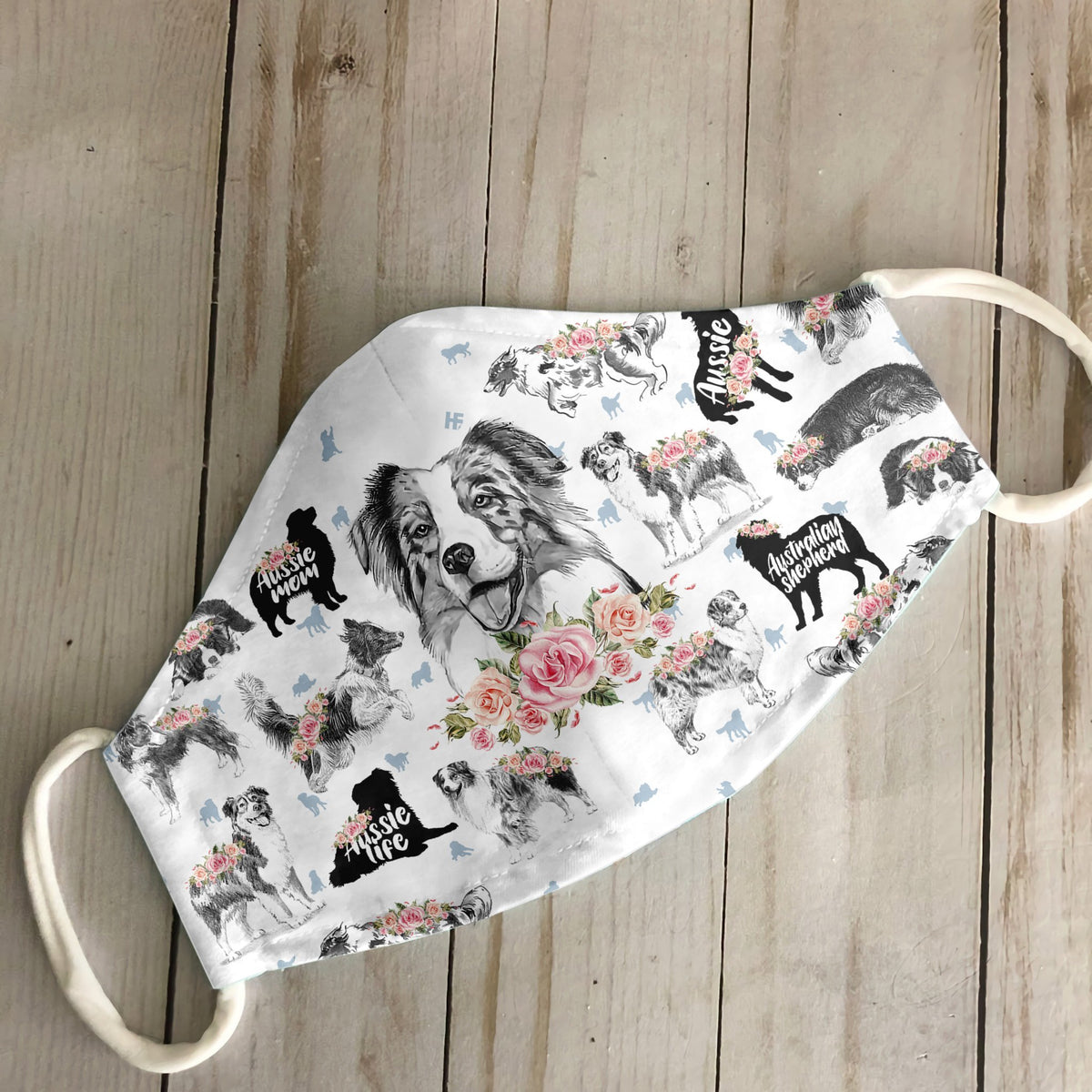 Australian Shepherd Floral Vintage EZ07 2306 Face Mask