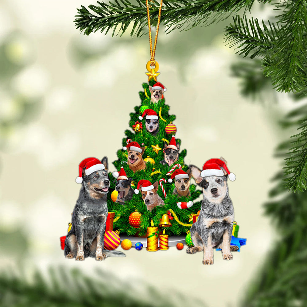 Australian Cattle Dog-Xmas Tree&amp;Dog-Two Sided Ornament