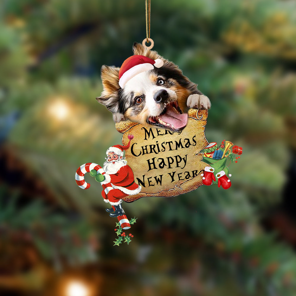 Australian Shepherd-Christams &amp; New Year Two Sided Ornament