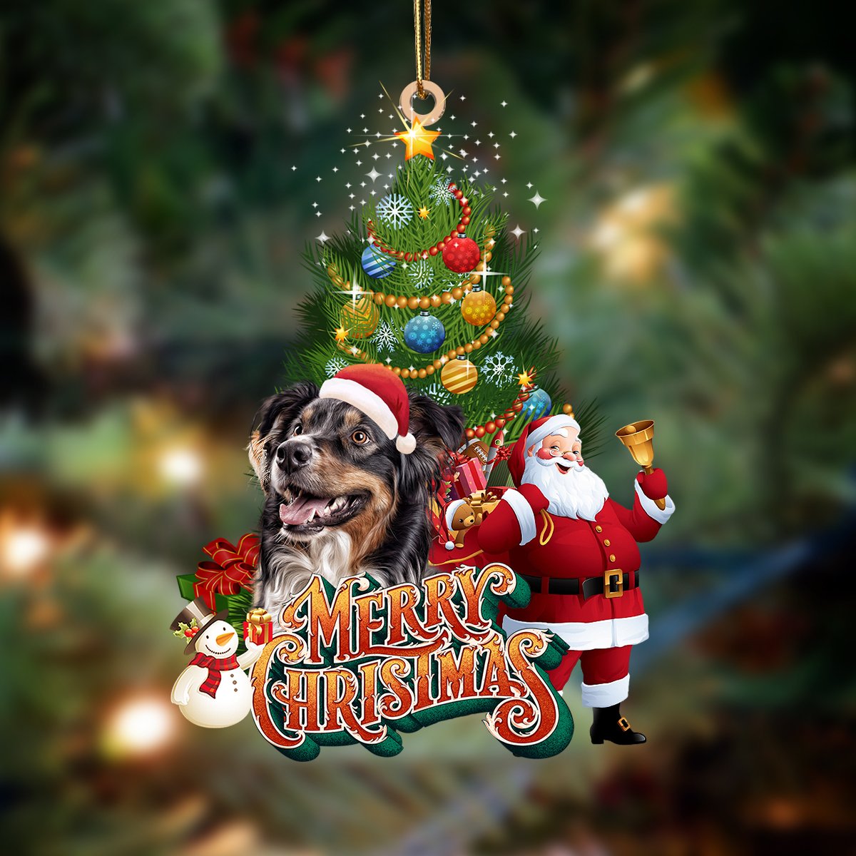 Australian Shepherd-Christmas Tree&amp;Dog Hanging Ornament