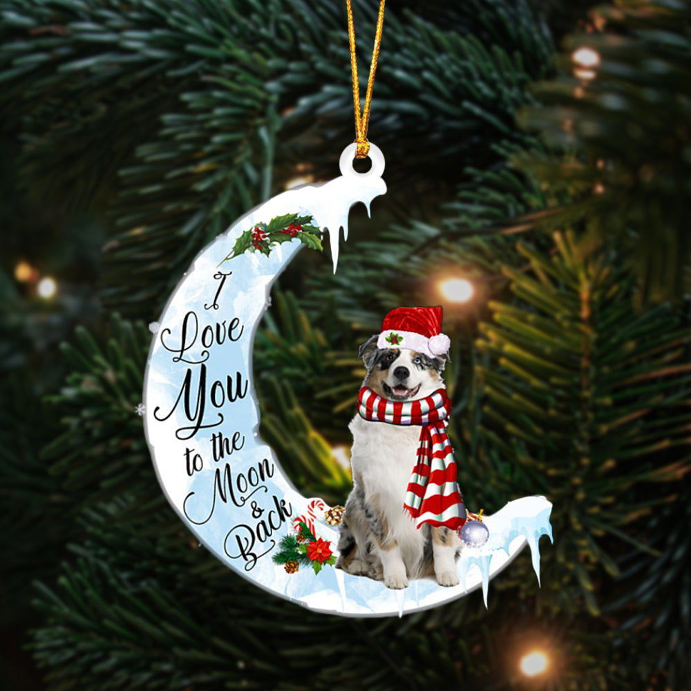 Australian Shepherd-I Love You-Two Sided Ornament