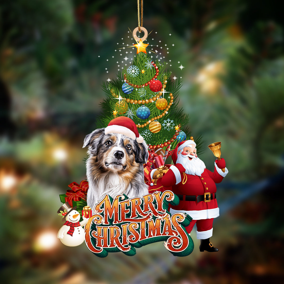 Australian Shepherd 2-Christmas Tree&amp;Dog Hanging Ornament