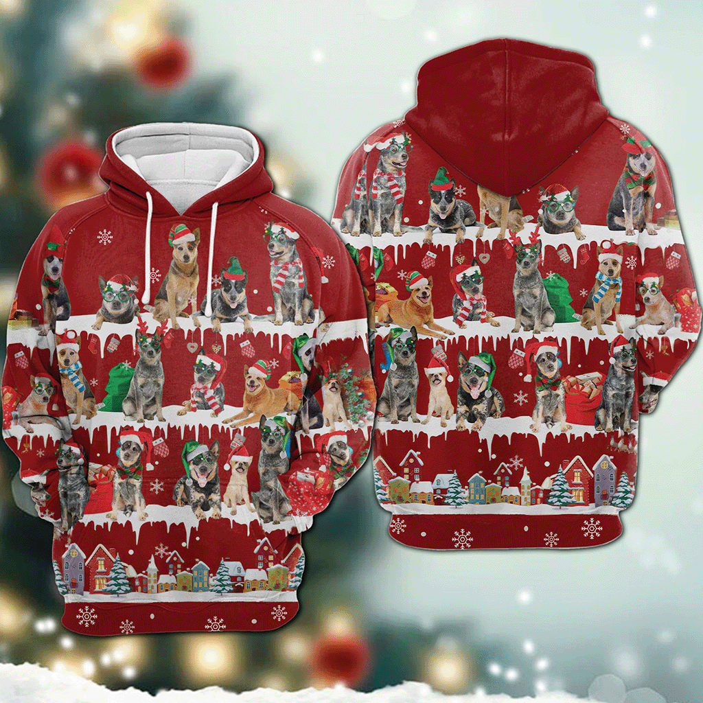 Australian Cattle - Snow Christmas - 3D Hoodie