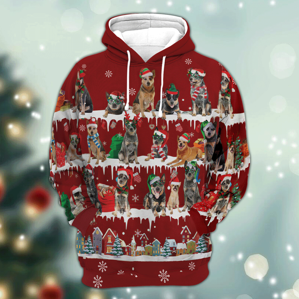 Australian Cattle - Snow Christmas - 3D Hoodie