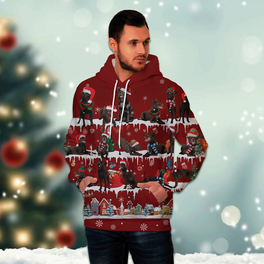 Australian Kelpie - Snow Christmas - 3D Hoodie