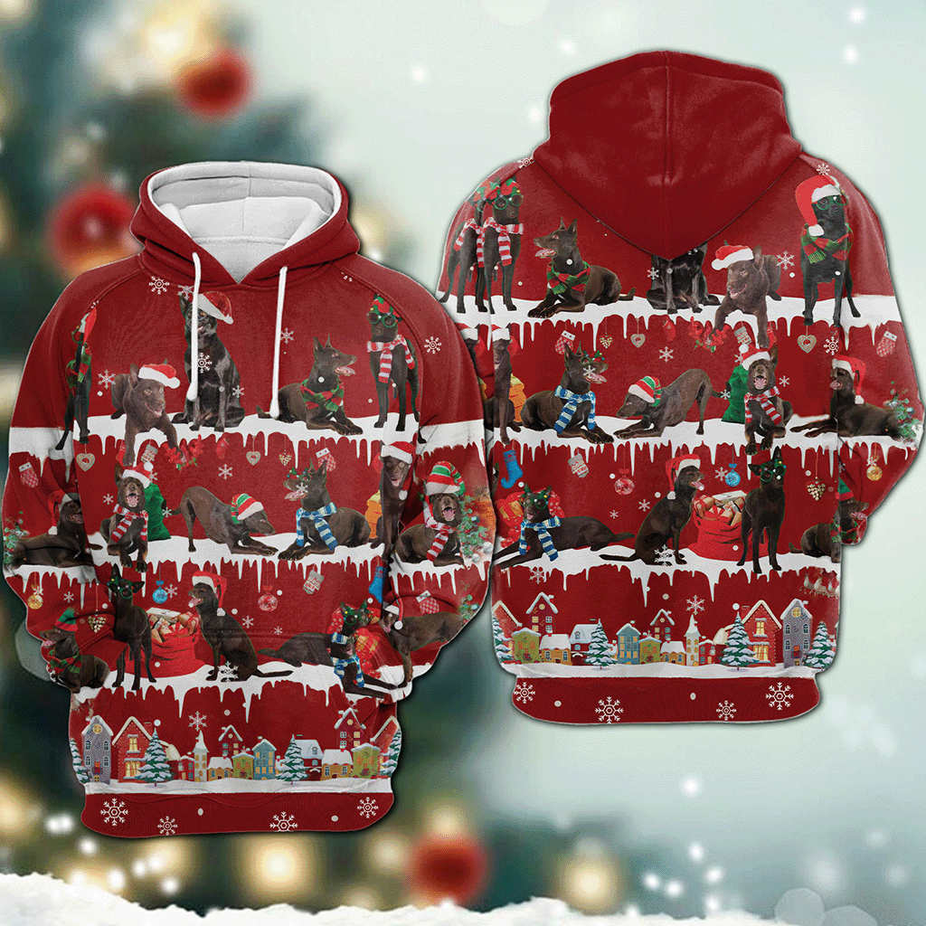 Australian Kelpie - Snow Christmas - 3D Hoodie