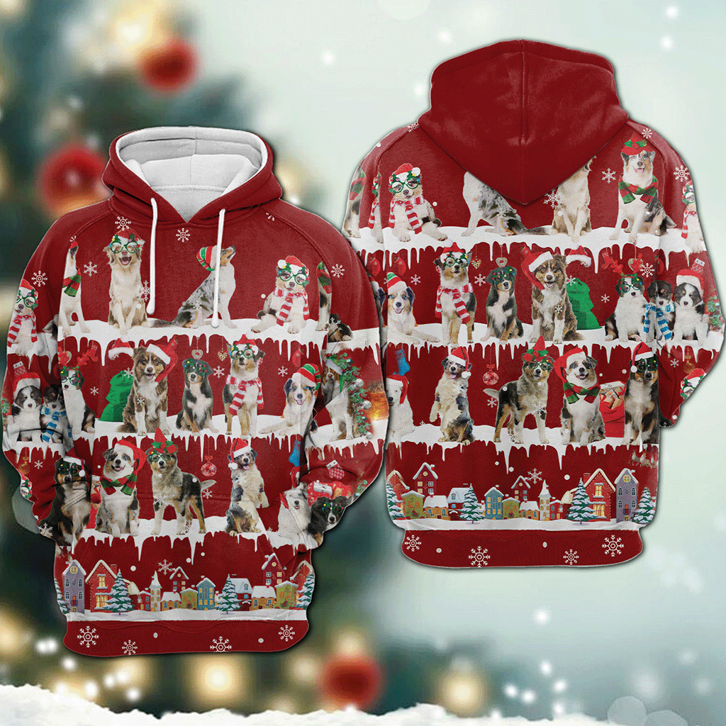 Australian Shepherd - Snow Christmas - 3D Hoodie