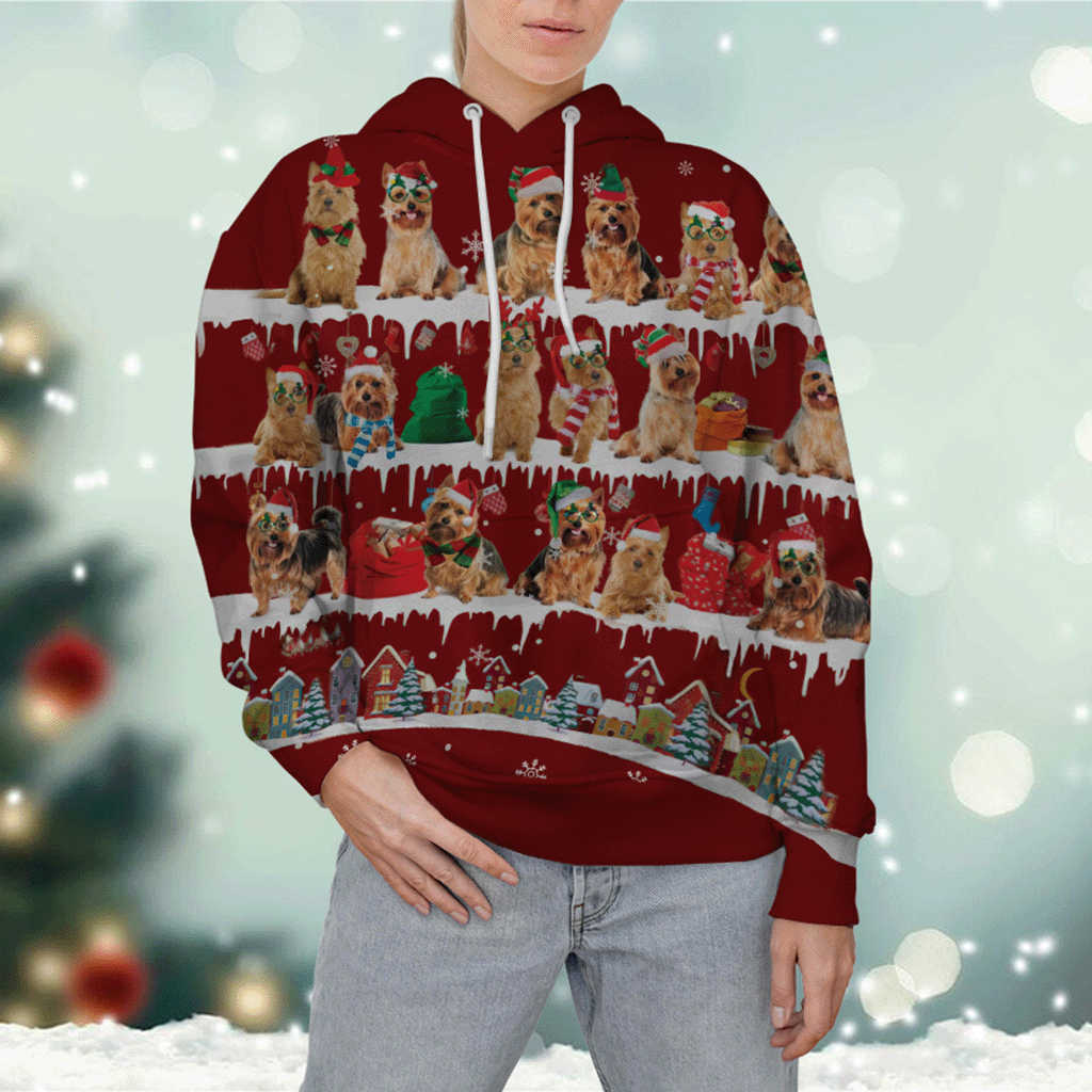 Australian Terrier - Snow Christmas - 3D Hoodie