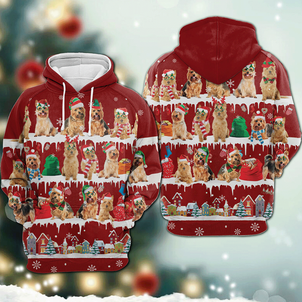 Australian Terrier - Snow Christmas - 3D Hoodie