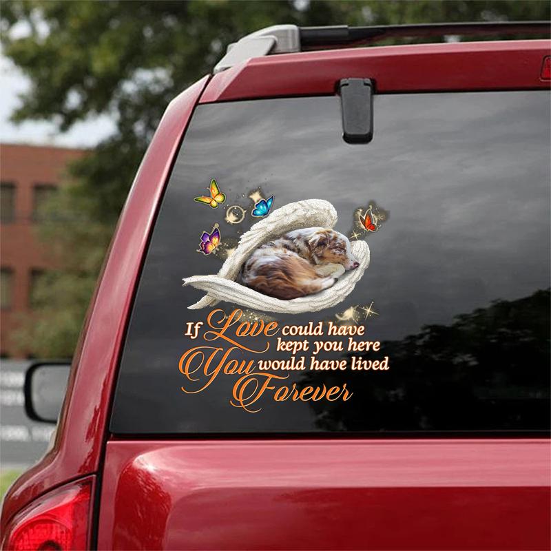 Australian shepherd Sleeping Angel Lived Forever Decal