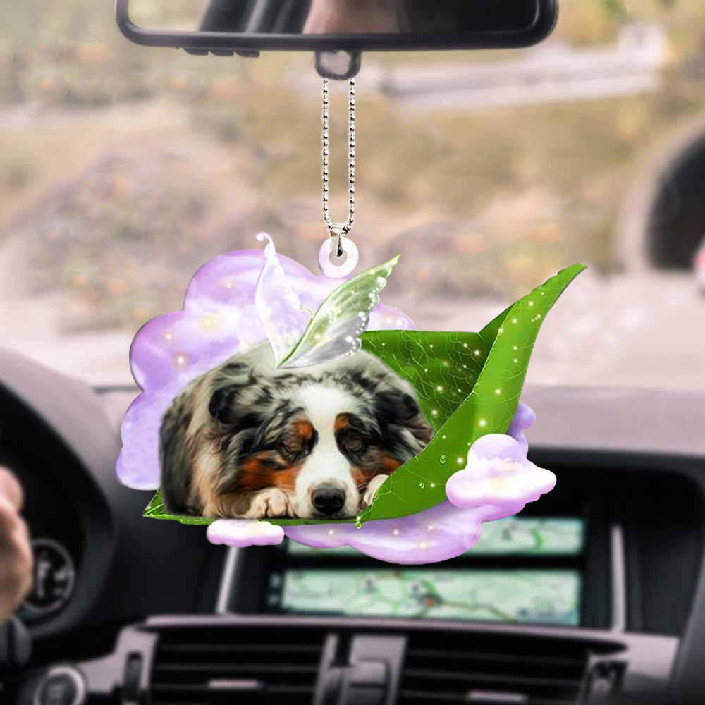 Australian shepherd-Sleep On Fallen Leaves-Two Sided Ornament