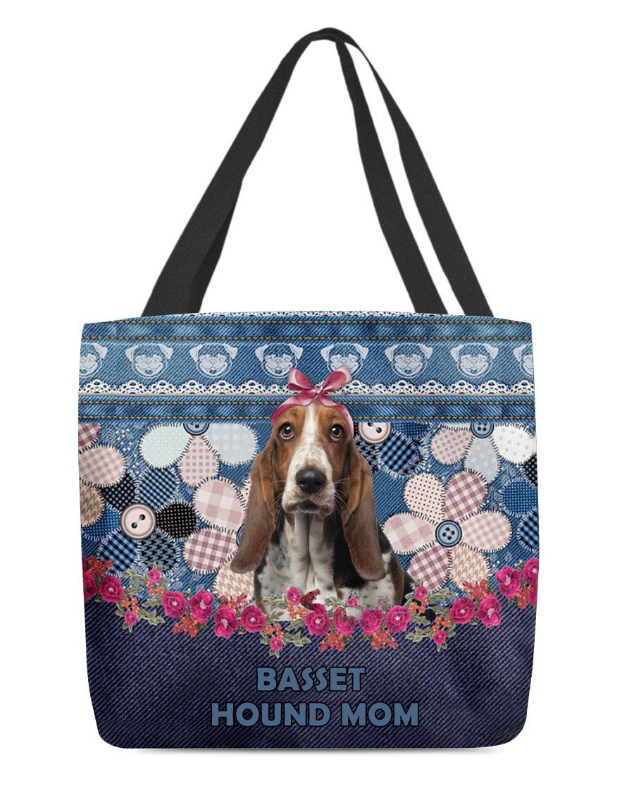 BASSET HOUND-Flower Jean Gift for you-Cloth Tote Bag