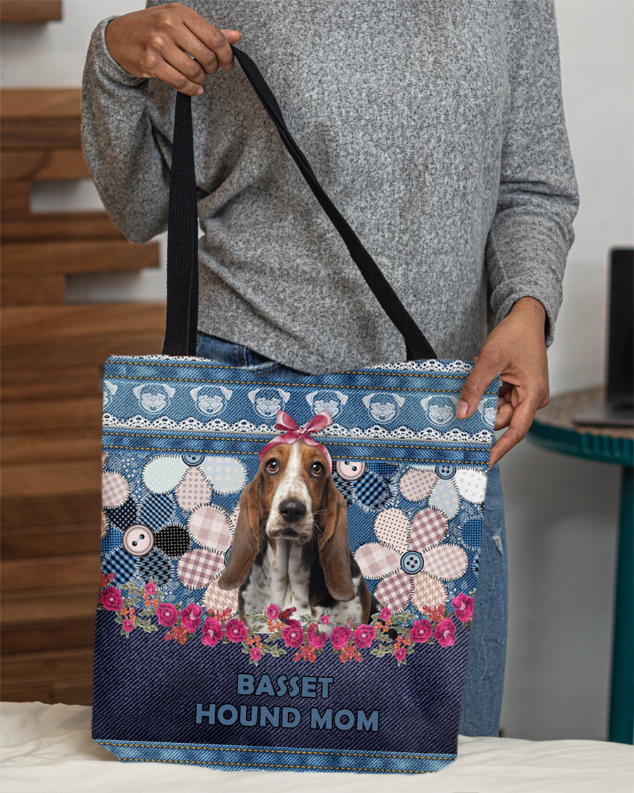 BASSET HOUND-Flower Jean Gift for you-Cloth Tote Bag