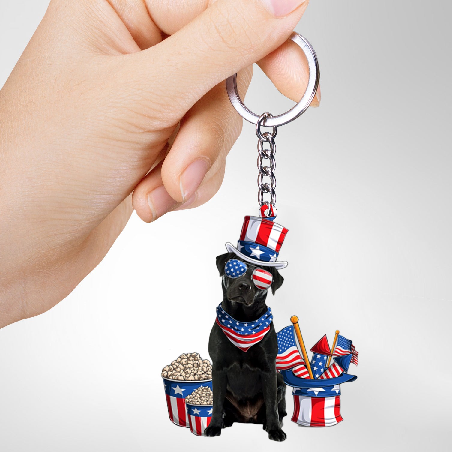 BLACK Labrador (2)-July Stuff Flat Acrylic Keychain