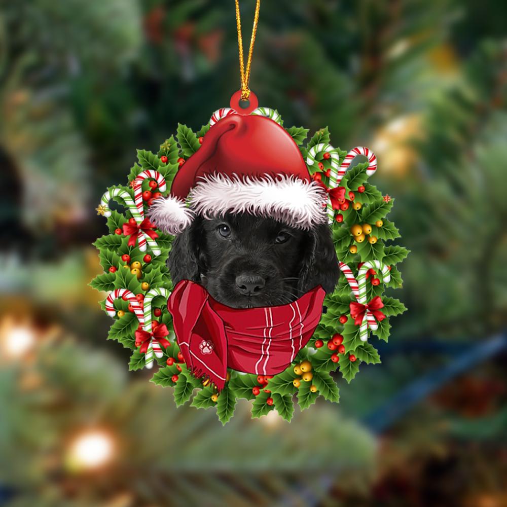 BLACK Cocker Spaniel-Xmas Bandana Hanging Ornament