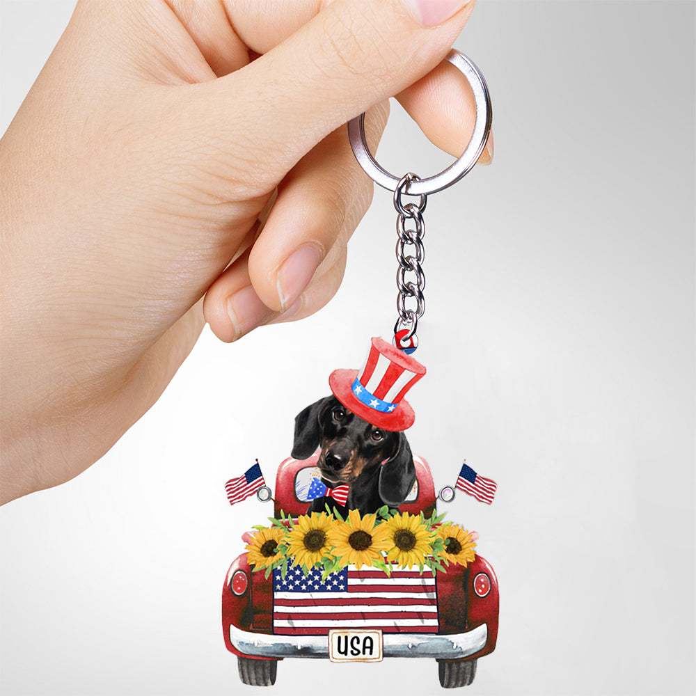 USA Truck Flat Acrylic Keychain