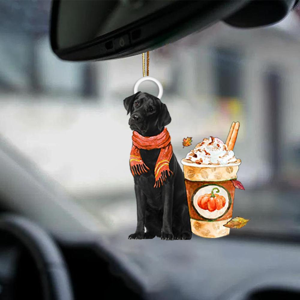 BLACK Labrador-Pumpkin Spice Kinda-Two Sided Ornament