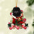 BLACK Pomeranian-Red Boot Hanging Ornament