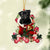 BLACK Pug-Red Boot Hanging Ornament