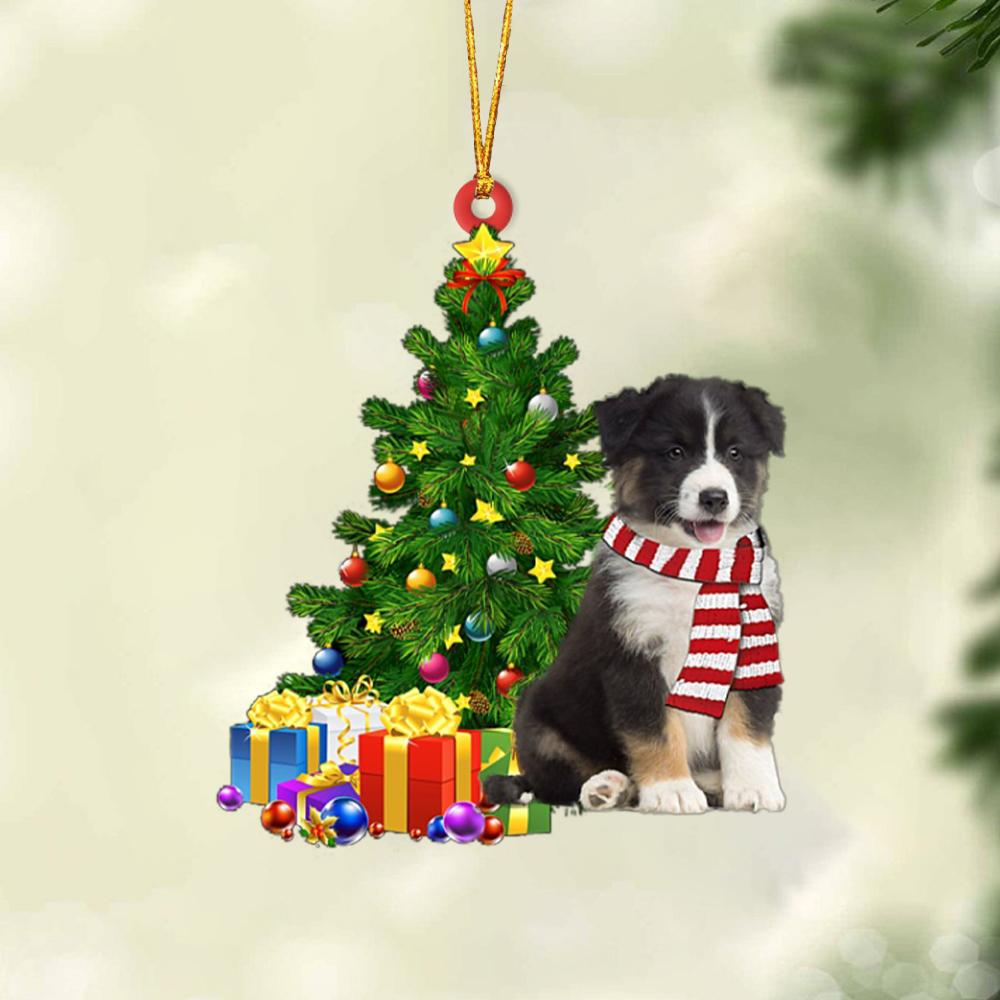 BLACK TRICOLOR Australian Shepherd-Christmas Star Hanging Ornament