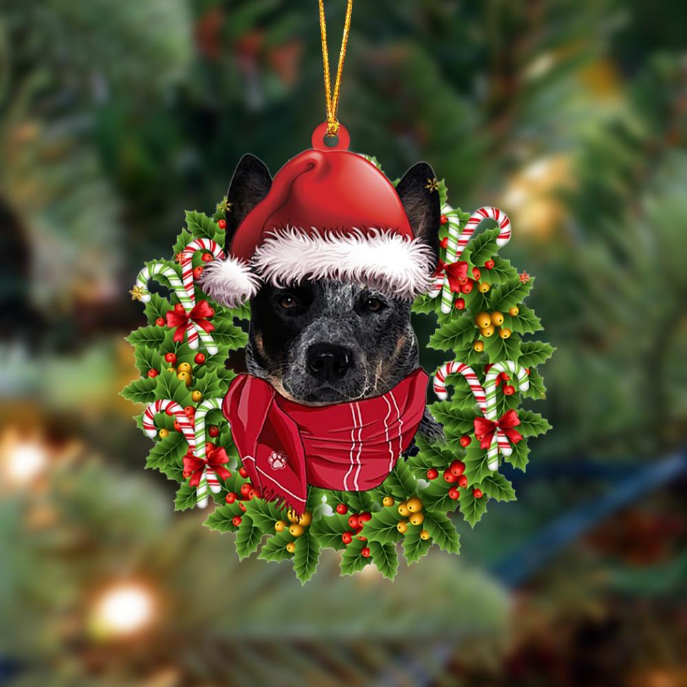 BLUE Heeler-Xmas Bandana Hanging Ornament