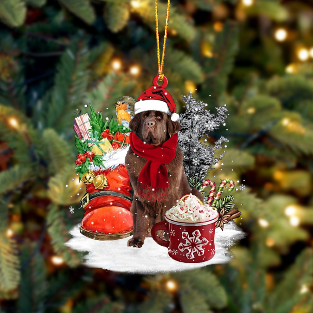 BROWN Newfoundland-Winter Cup-Two Sided Ornament