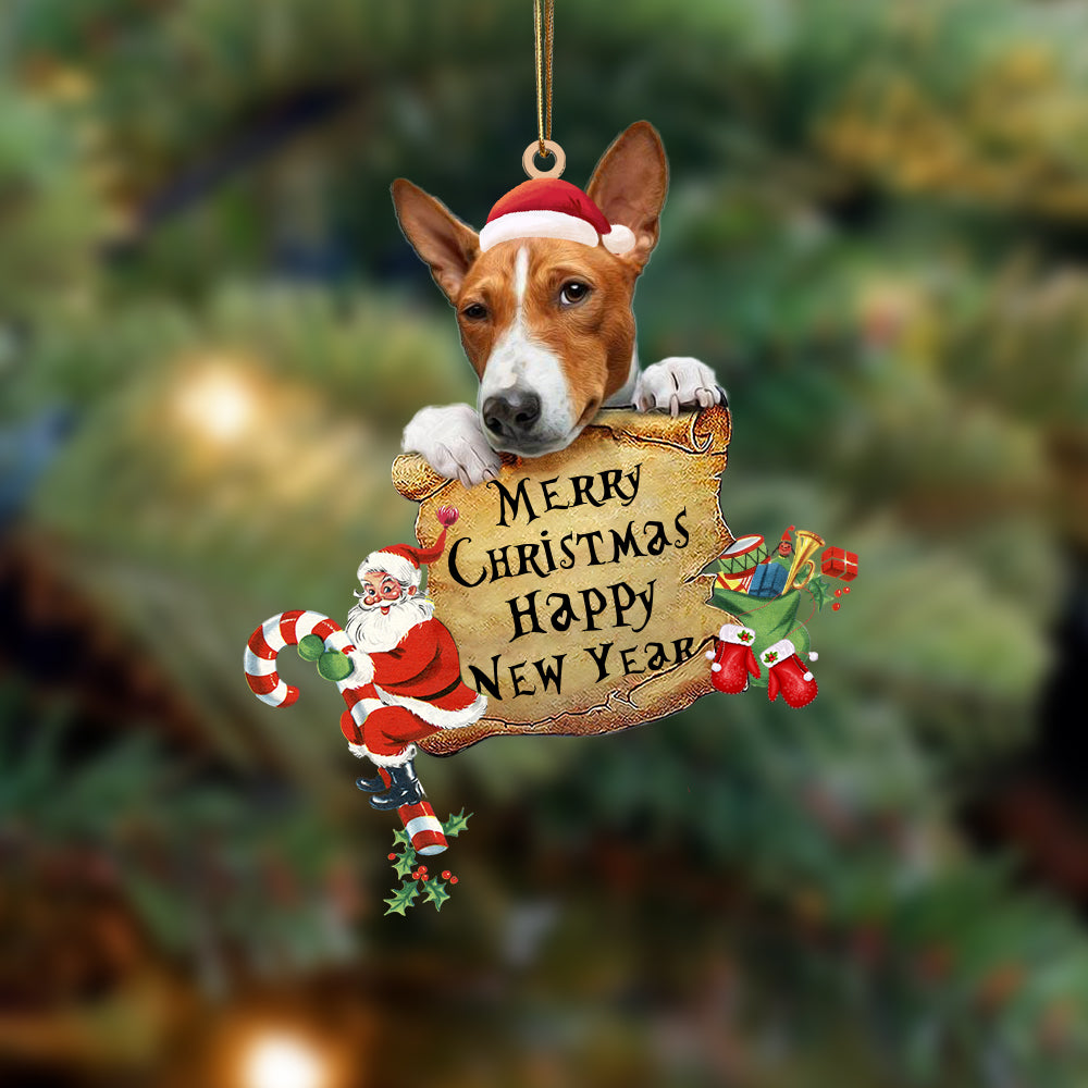 Basenji-Christams & New Year Two Sided Ornament