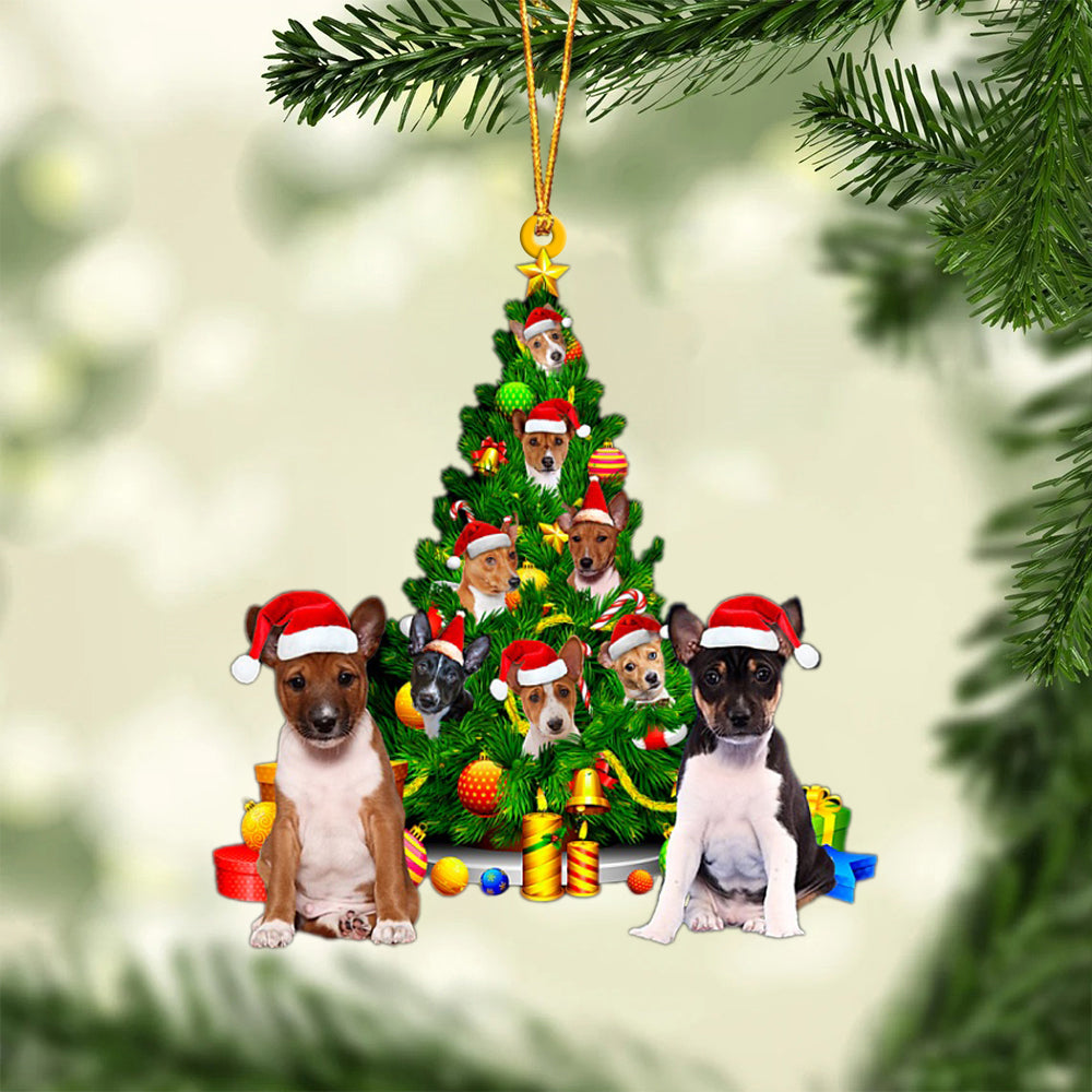Basenji-Xmas Tree&amp;Dog-Two Sided Ornament