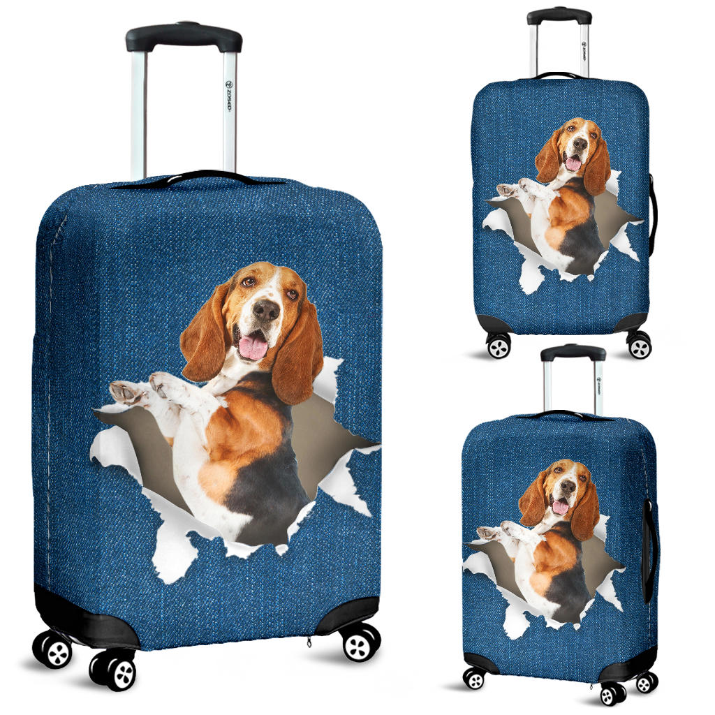 Basset Hound-Torn Paper Luggage Covers