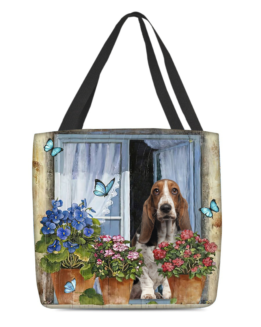 Basset Hound Today I Choose Joy-Cloth Tote Bag
