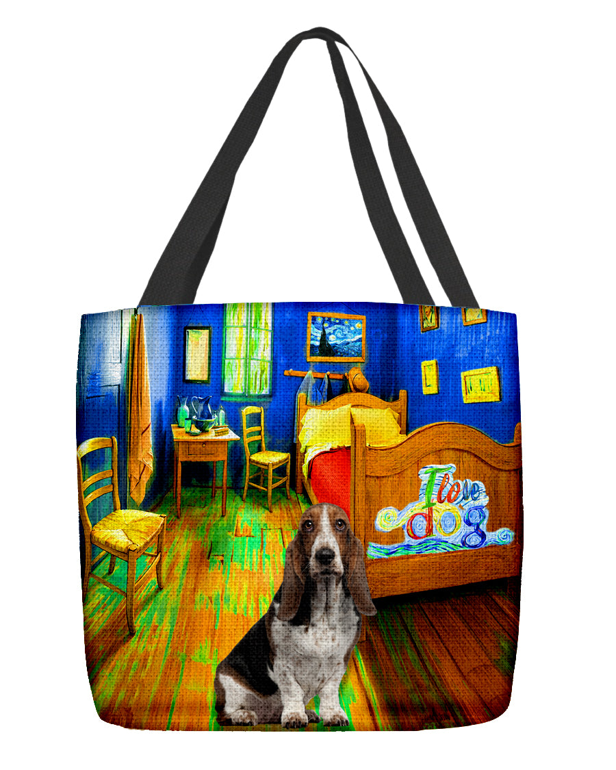Basset Hound (2) in the bedroom-Cloth Tote Bag