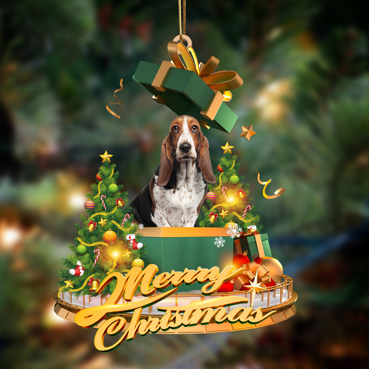 Basset Hound-Christmas Gifts&amp;dogs Hanging Ornament