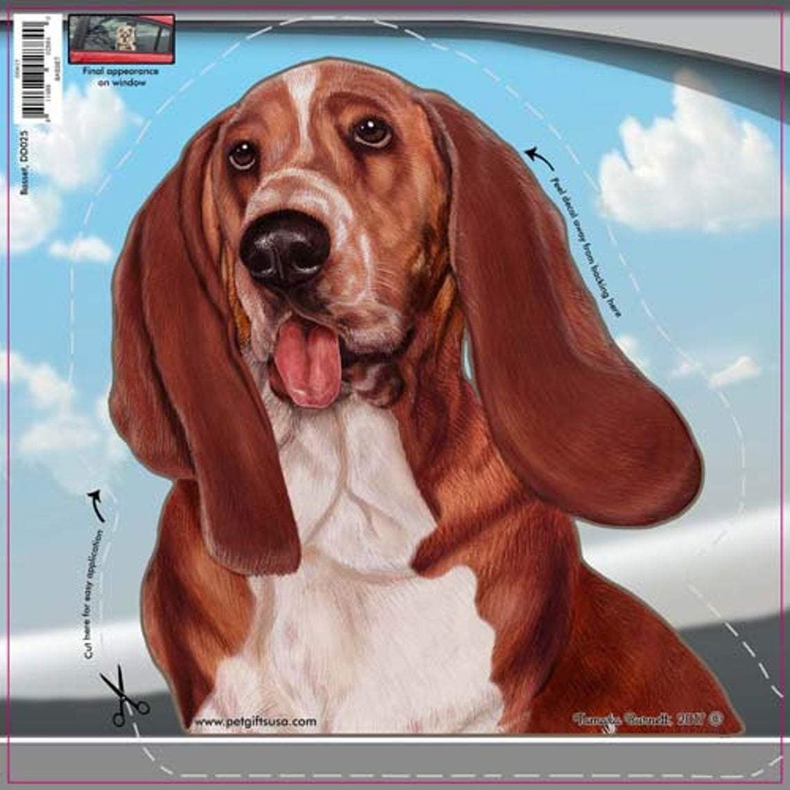 Basset Hound-On The Move Window Car Sticker