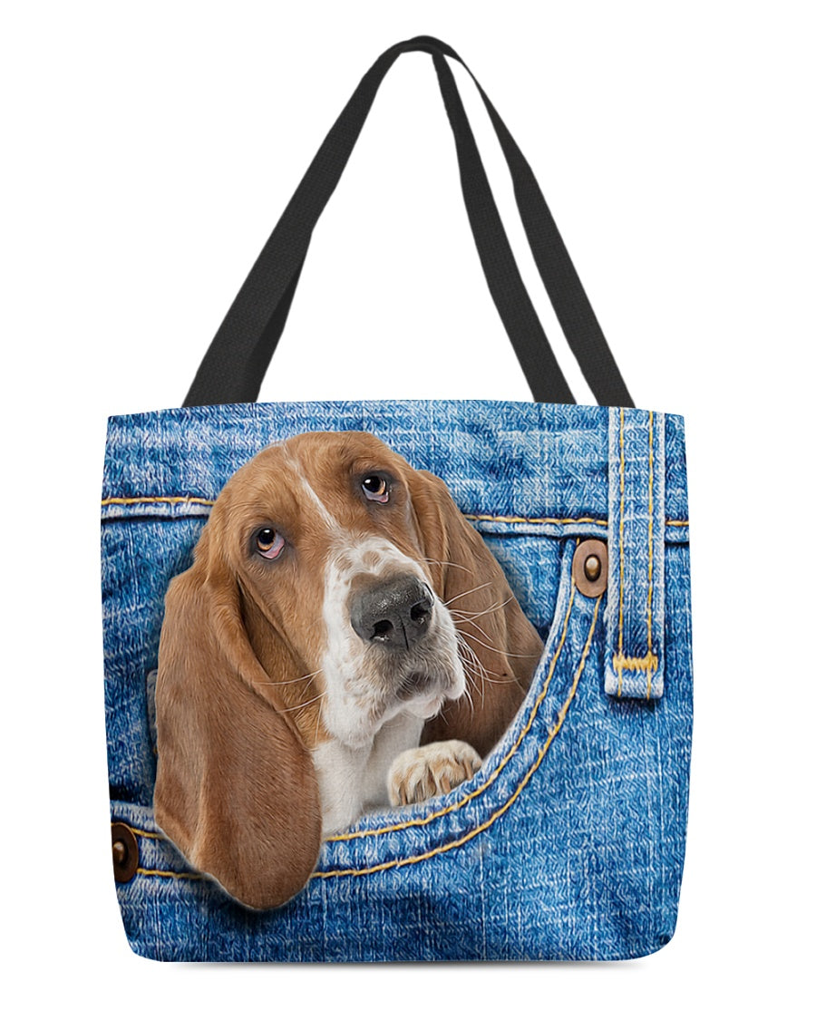 Basset hound-in pocket-Cloth Tote Bag