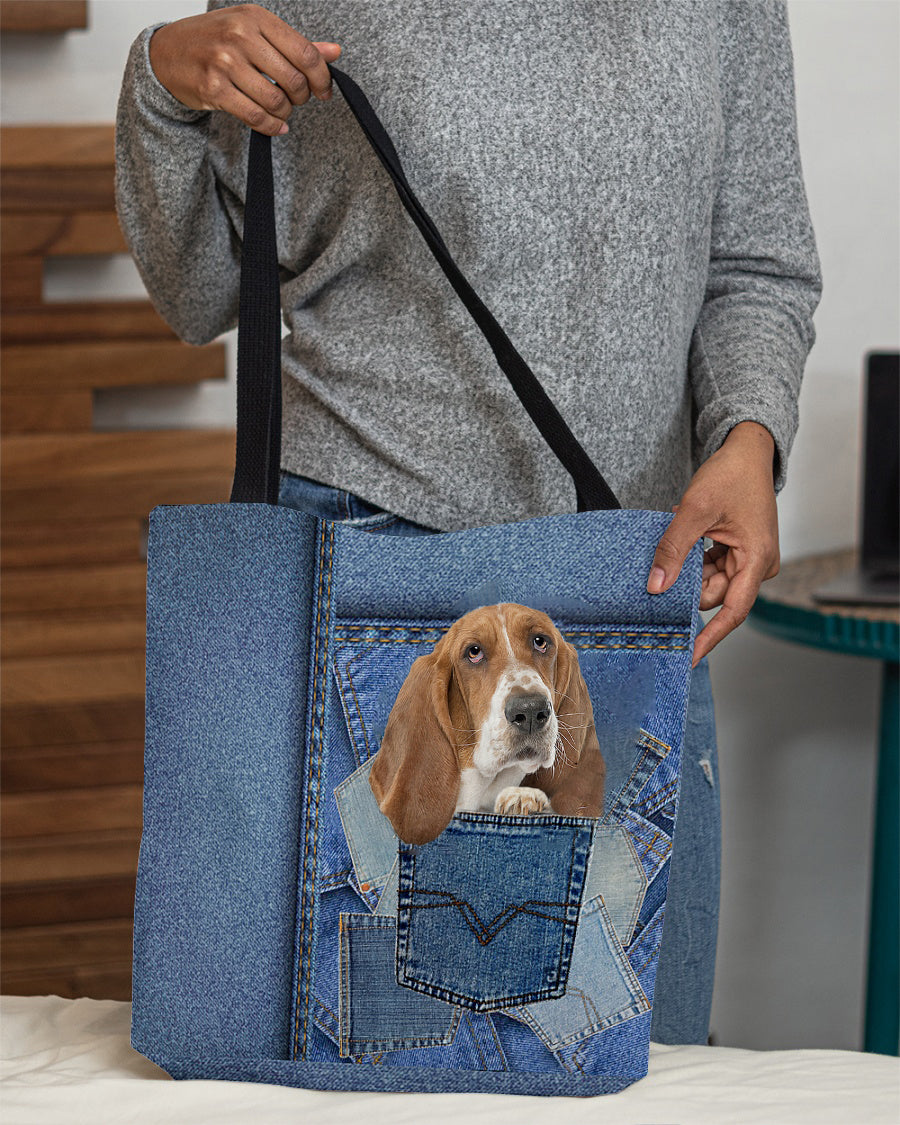 Basset hound-in pocket2-Cloth Tote Bag