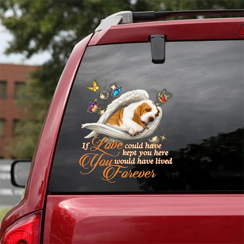 Basset hound Sleeping Angel Lived Forever Decal