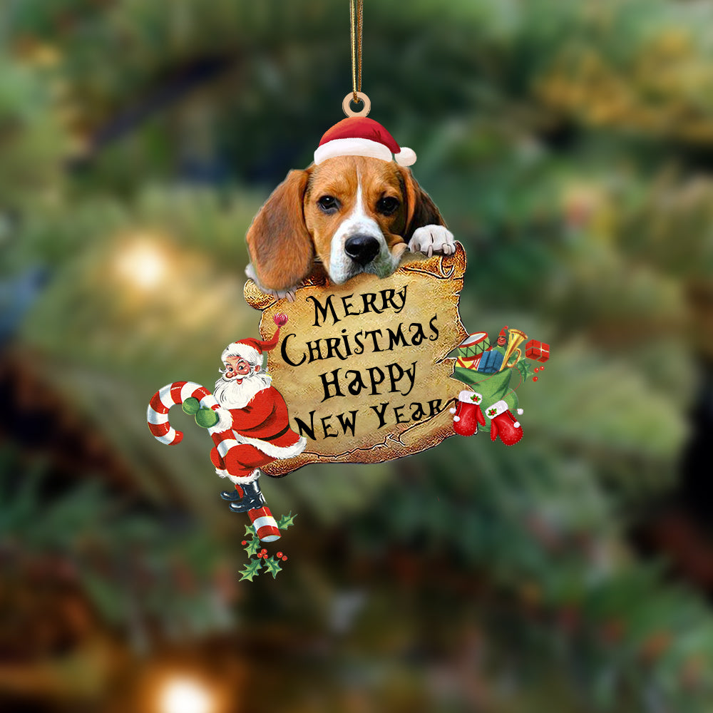 Beagle-Christams &amp; New Year Two Sided Ornament