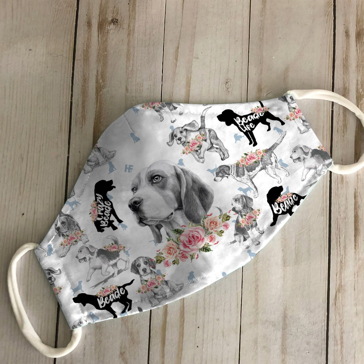 Beagle Floral Vintage EZ07 2606 Face Mask