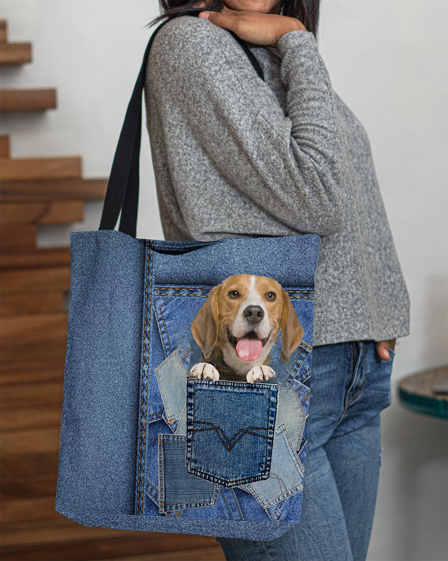 Beagle-in pocket2-Cloth Tote Bag