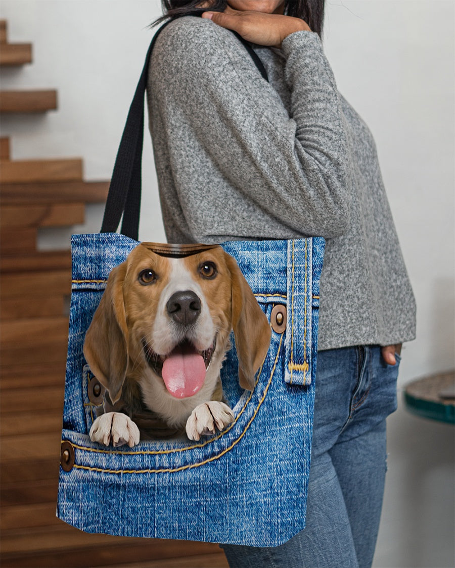 Beagle-in pocket-Cloth Tote Bag