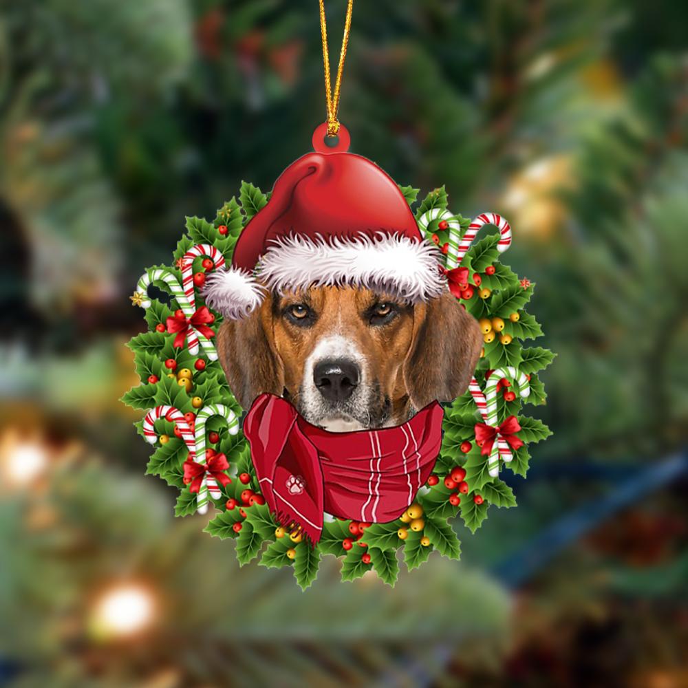 Beagle 2-Xmas Bandana Hanging Ornament