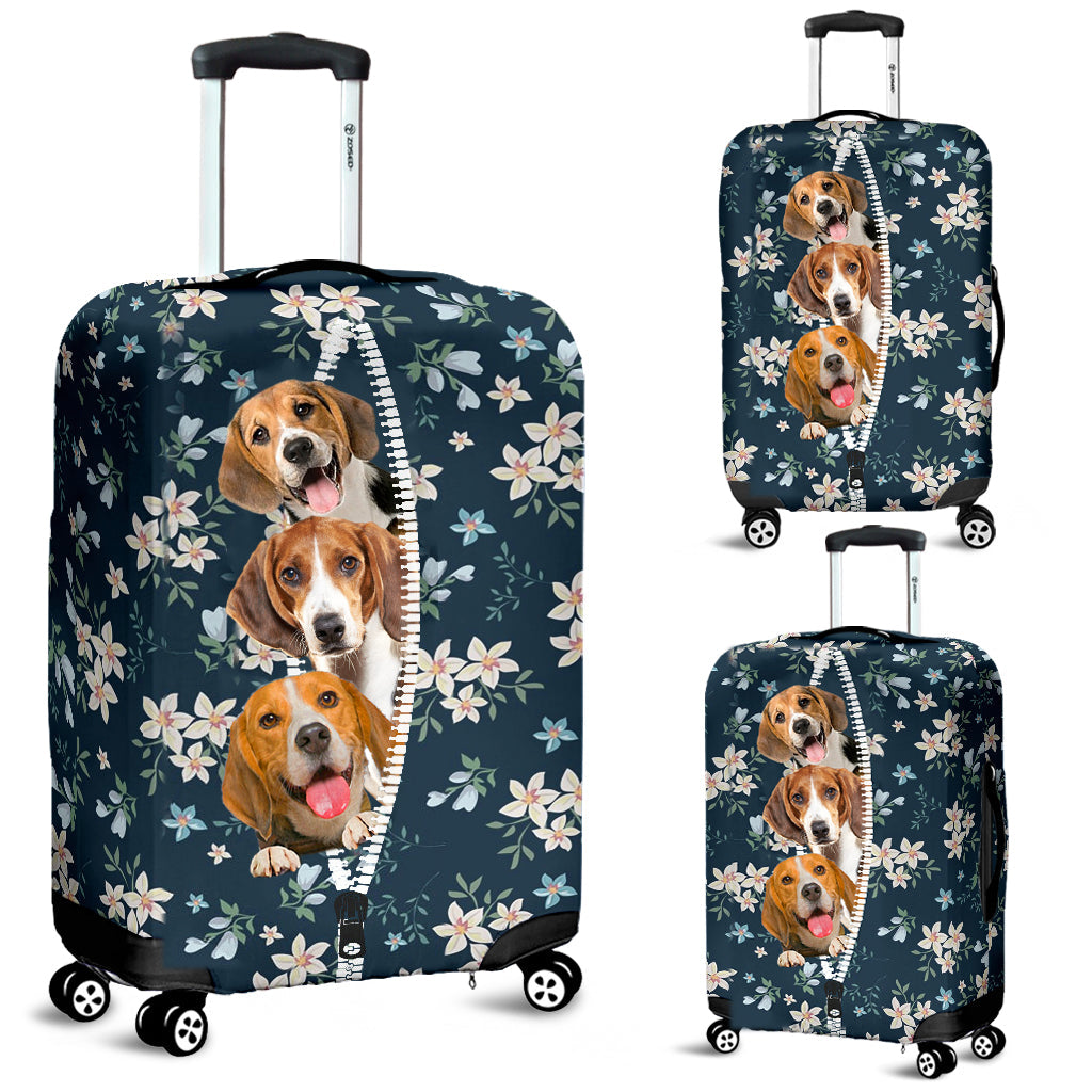 Beagle-Flowers-Luggage covers