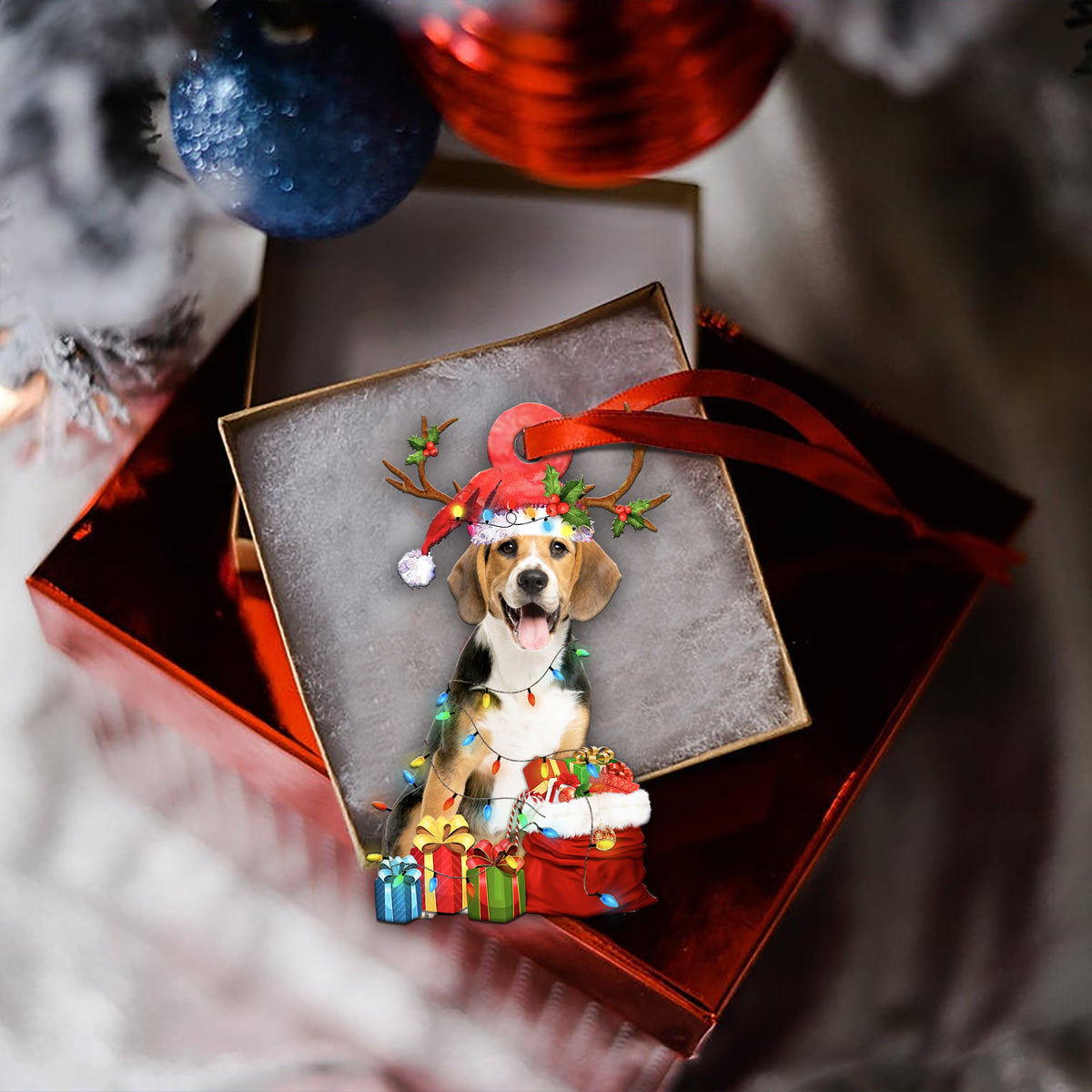 Beagle Christmas Shape Ornament