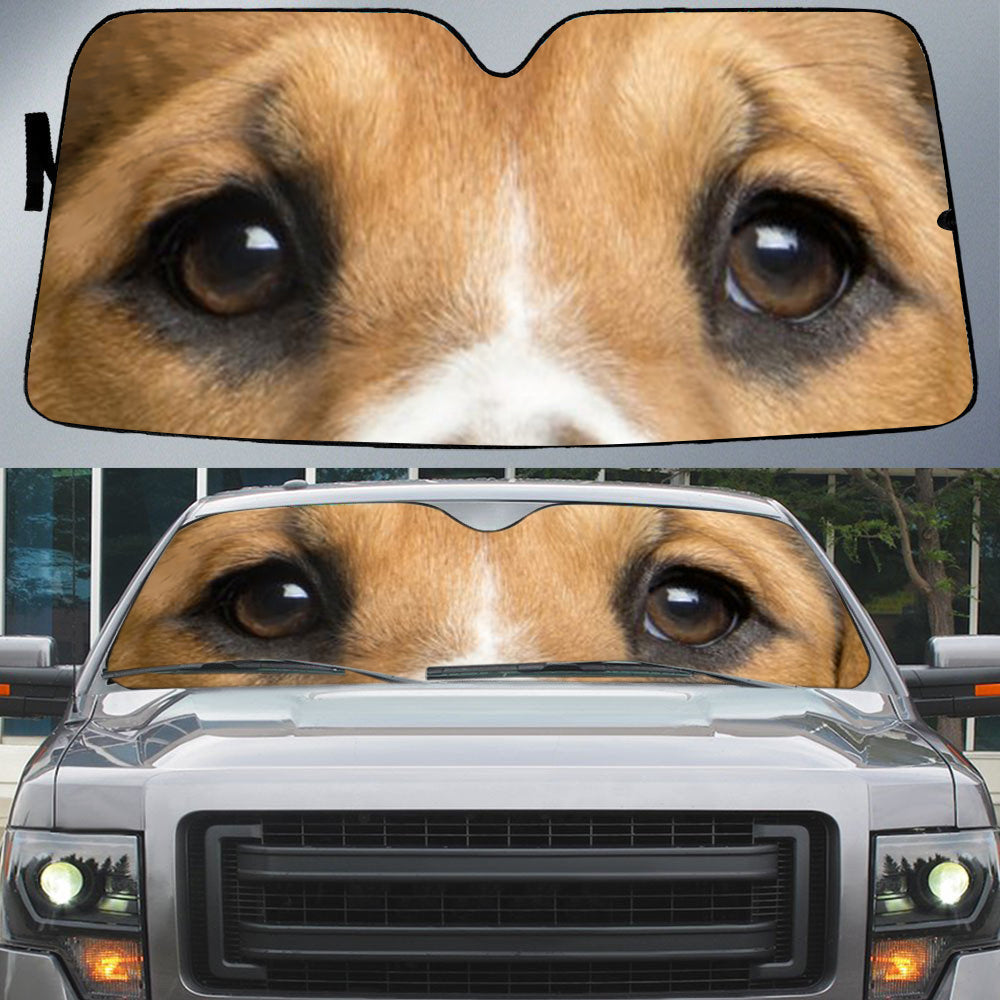 Beagle's Eyes-Beautiful Dog Eyes Car Sun Shade Cover Auto Windshield