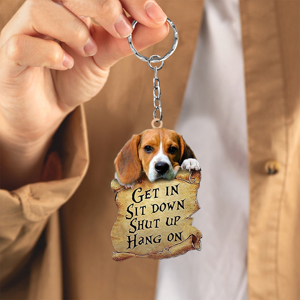 Beagle get in love Keychain
