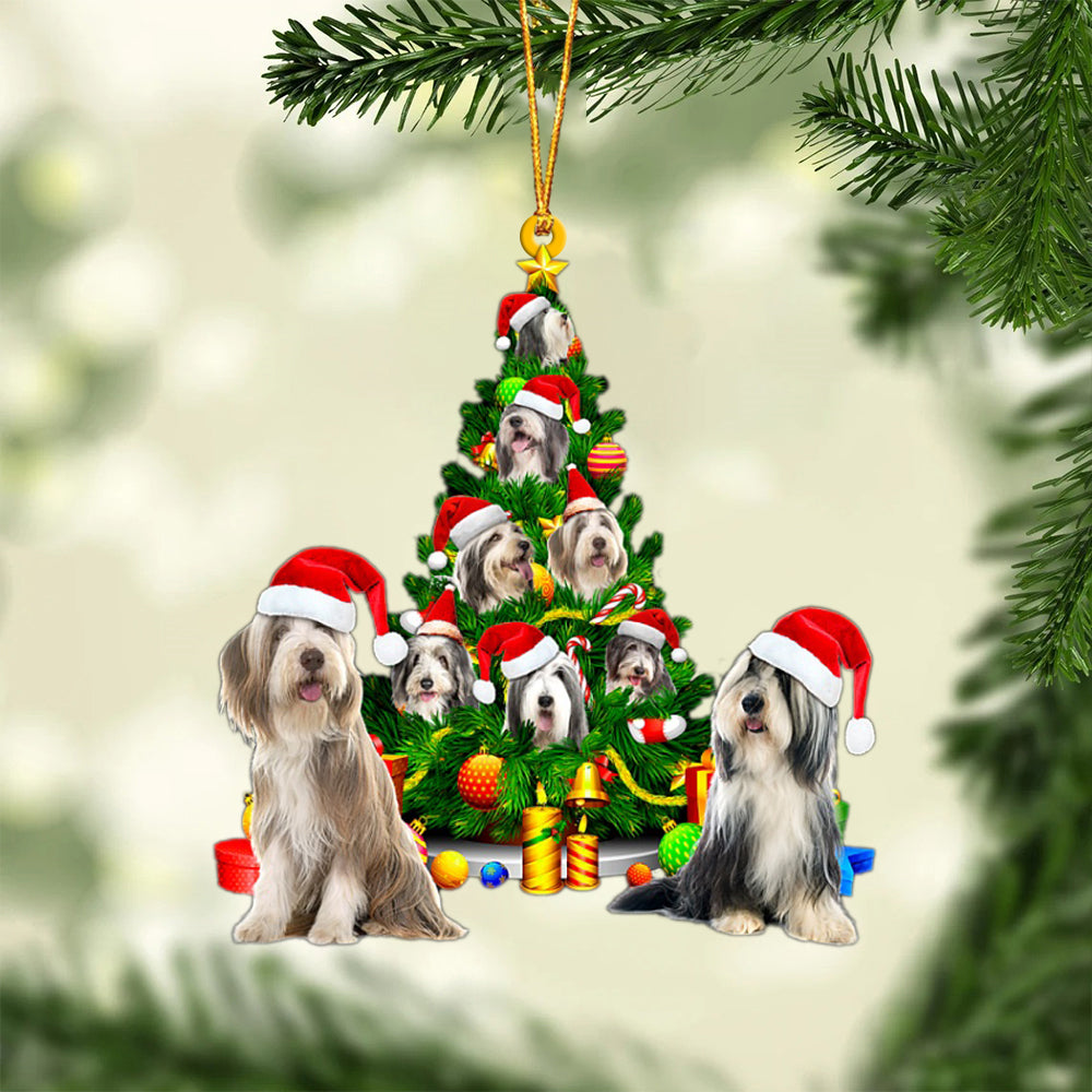 Bearded Collie-Xmas Tree&Dog-Two Sided Ornament