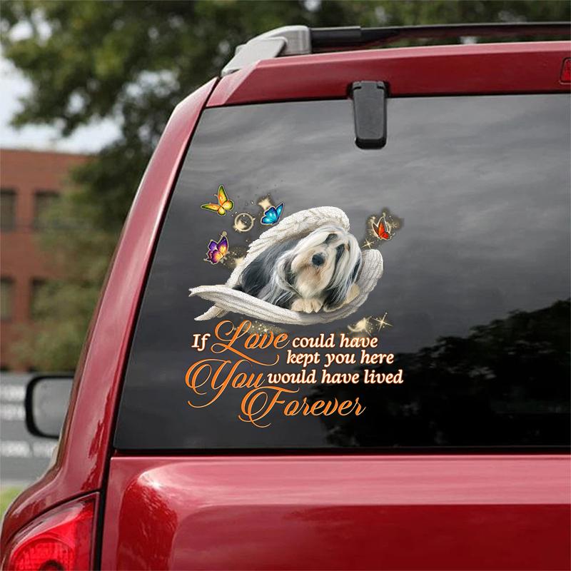 Bearded Collie Sleeping Angel Lived Forever Decal