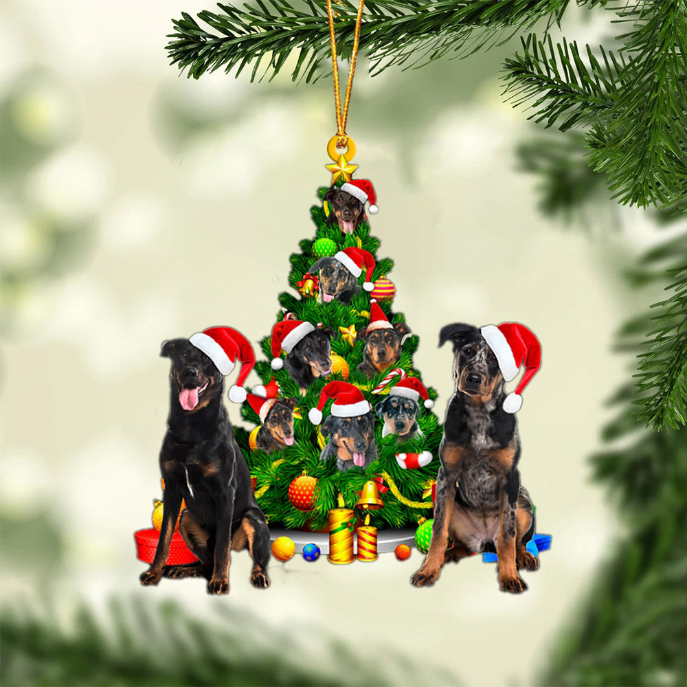Beauceron-Xmas Tree&amp;Dog-Two Sided Ornament