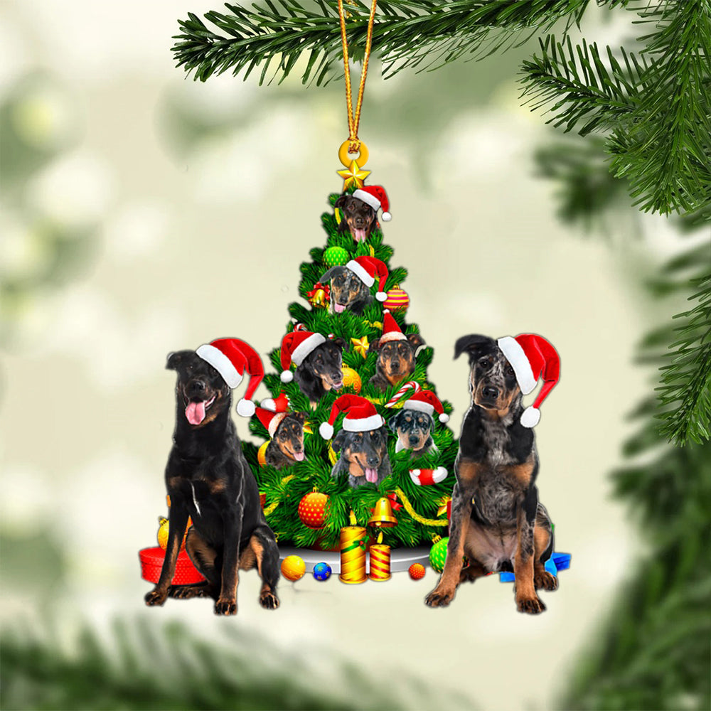 Beauceron-Xmas Tree&Dog-Two Sided Ornament